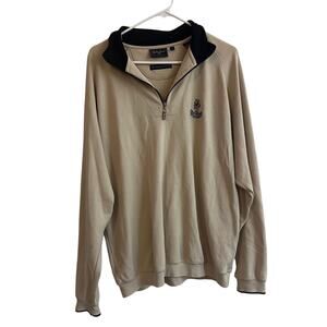 Bobby Jones Players Men’s 1/4 Zip Beige Sweatshirt Size L 100%‎ Peruvian Cotton